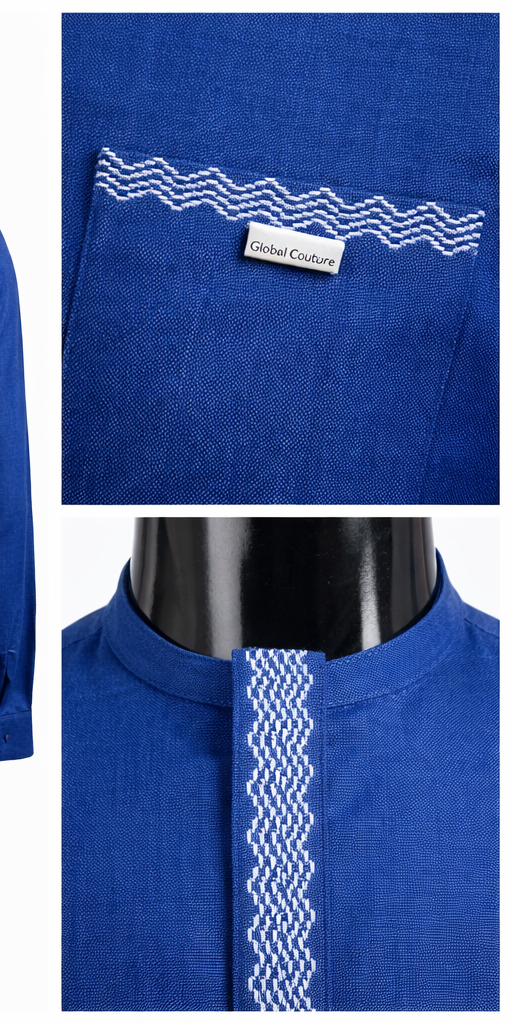 details Ensemble Tunique-Homme Bleu Roi – Image 3