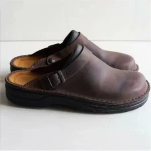 Chaussure en Cuir-Huilé Marron