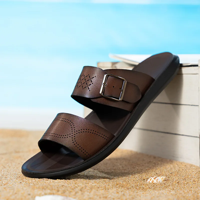 2025 Summer New Sandals Men&rsquo;s Fashion Slippers Large Size Open Toed Men&rsquo;s Shoes Leisure Vacation Beach Shoes Sandalias Hombre