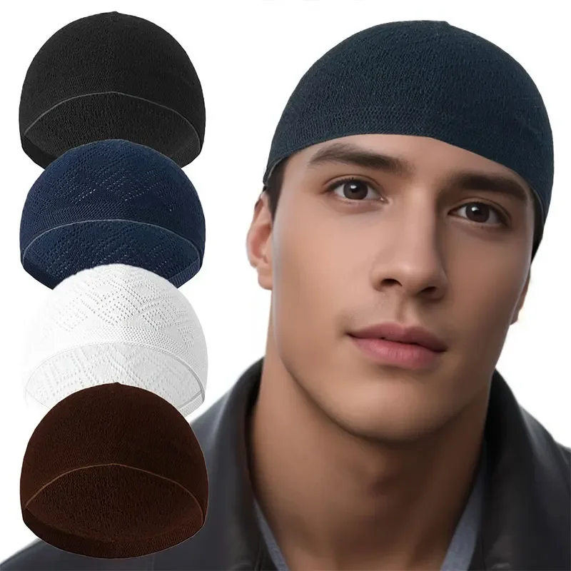 Bonnet de prière tricoté pour hommes musulmans – Image 2